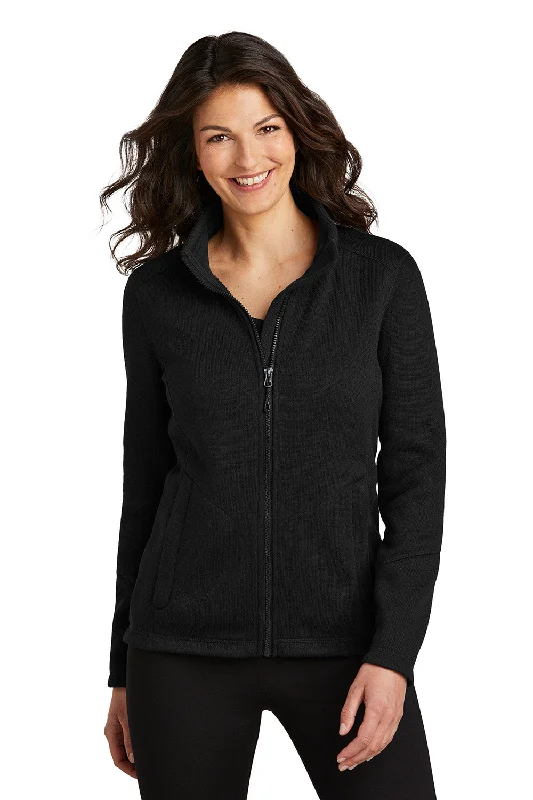 Port Authority Womens Arc Pill Resistant Sweater Fleece Full Zip Jacket - Deep Black - New Knit Jacket Woven Jacket Fleece Jacket Port Authority Womens Arc Pill Resistant Sweater Fleece Full Zip Jacket - Deep Black - New Knit Jacket Woven Jacket Fleece Jacket