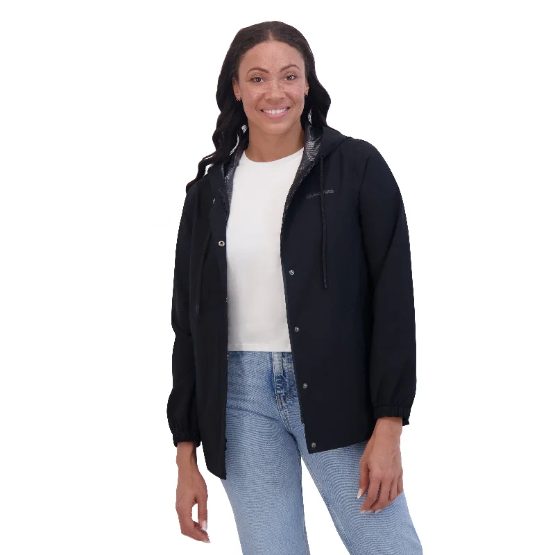 Rain Protection Light Jacket Women's - Black V-Neck Jacket Boat Neck Jacket Square Neck Jacket