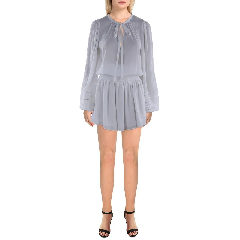 Ramy Brook Womens Rosey Lace Trim Short Mini Dress Fashionable Polka Dot Mini Dress
