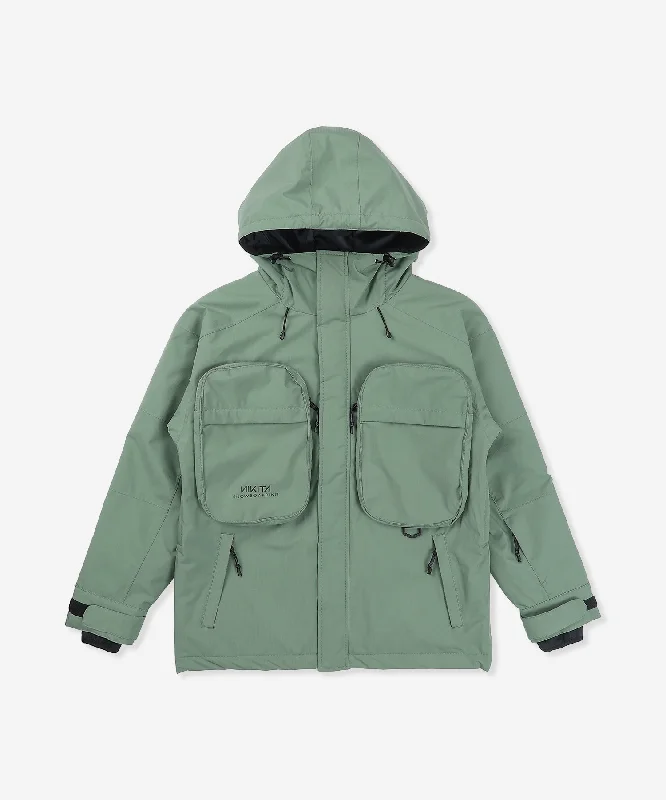 RIP STOP POCKET JACKET - OLIVE Cardigan Sweater Pullover