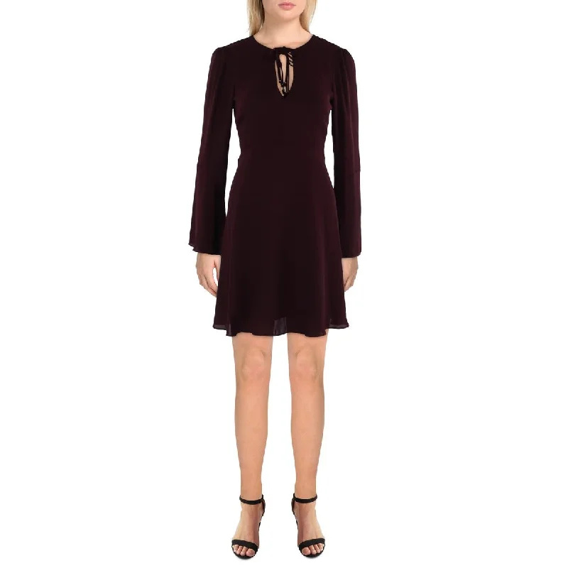 Sam Edelman Womens Chiffon Double-V Mini Dress Stylish Sweetheart Mini Dress
