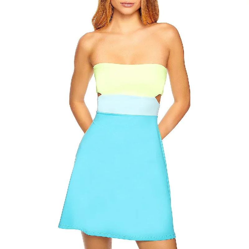 Susana Monaco Womens Colorblock Mini Mini Dress Trendy Wraparound Mini Dress