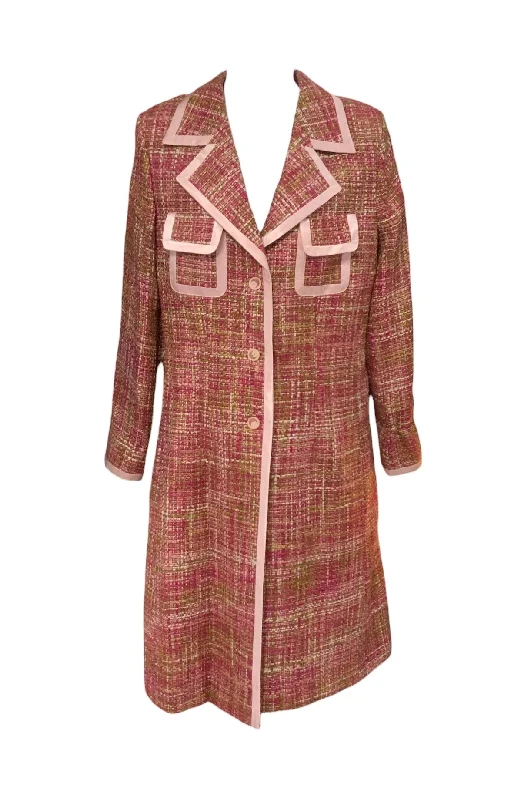 Tea by Michelle N Women’s Pink Tweed Jacket 12 Satin Jacket Silk Jacket Chiffon Jacket