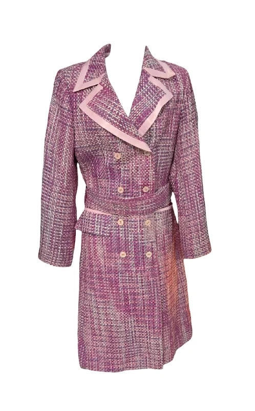 Tea by Michelle N Women’s Purple Tweed Jacket 8 Cardigan Sweater Pullover