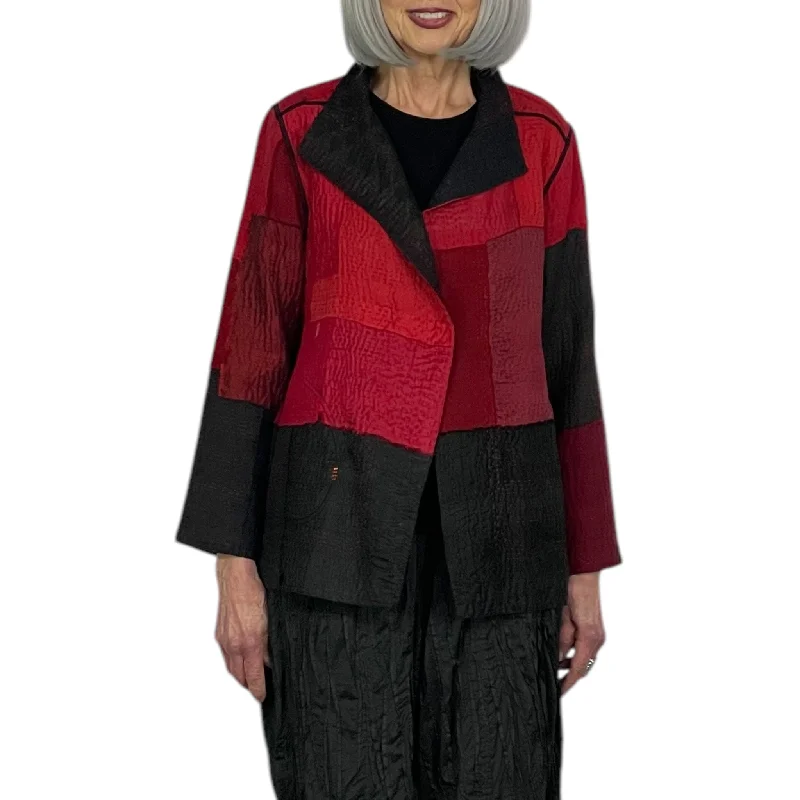 TWO TONE SHORT JACKET Welt Pockets Slit Pockets Flap Pockets