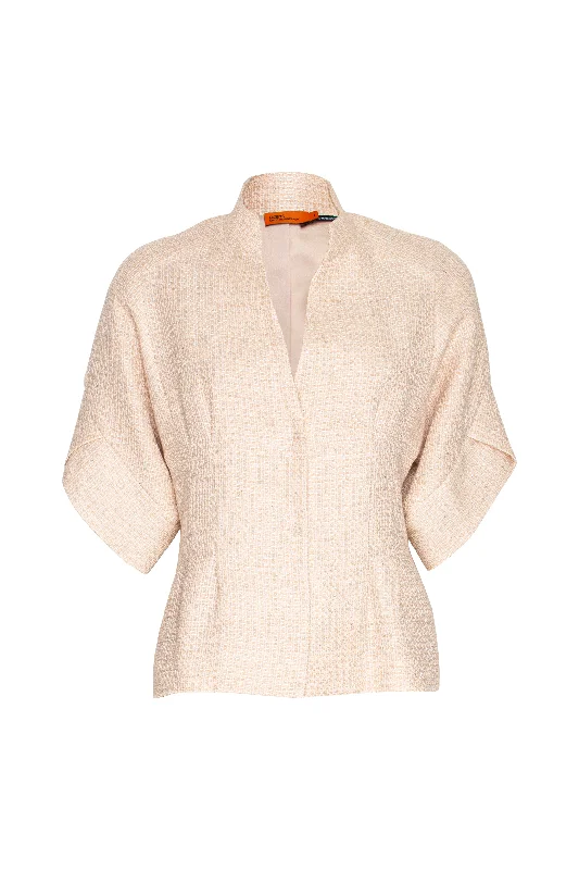 Tulip Sleeve Jacket - Natural Linen 7821 Jersey Jacket Tulle Jacket Batik Jacket