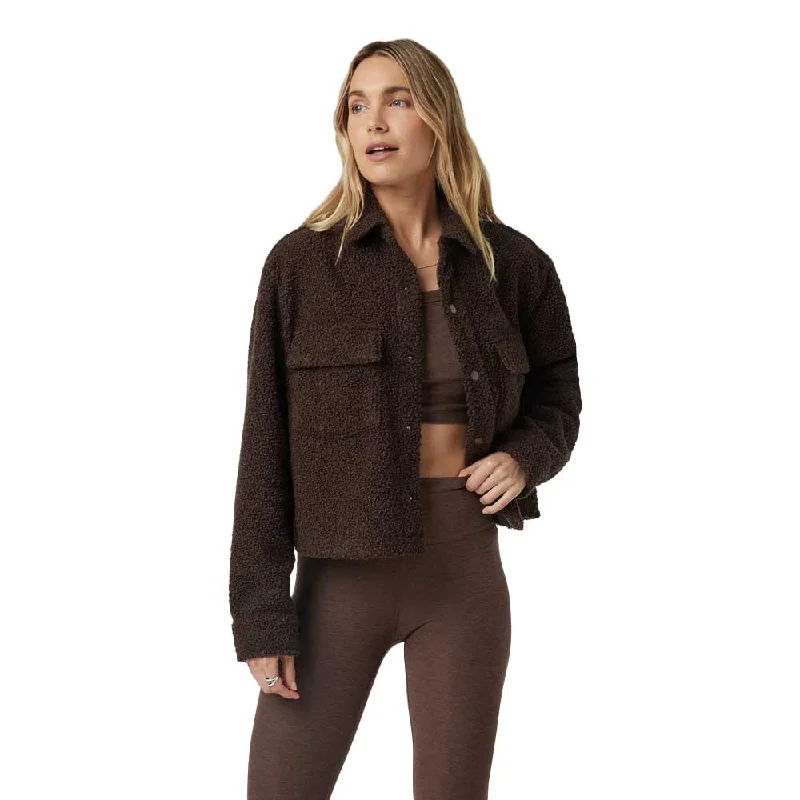 Women's Sycamore Short Shirt Jacket - Java Faux Fur Jacket Real Fur Jacket Shearling Jacket