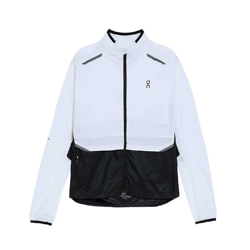 Women's Weather Jacket - White/Black Print Jacket Jacquard Jacket Embroidered Jacket