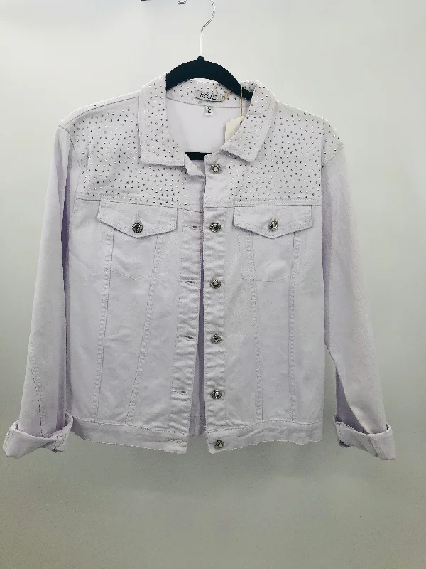 White/Rhinestone Denim Jacket Wool Jacket Cashmere Jacket Tweed Jacket