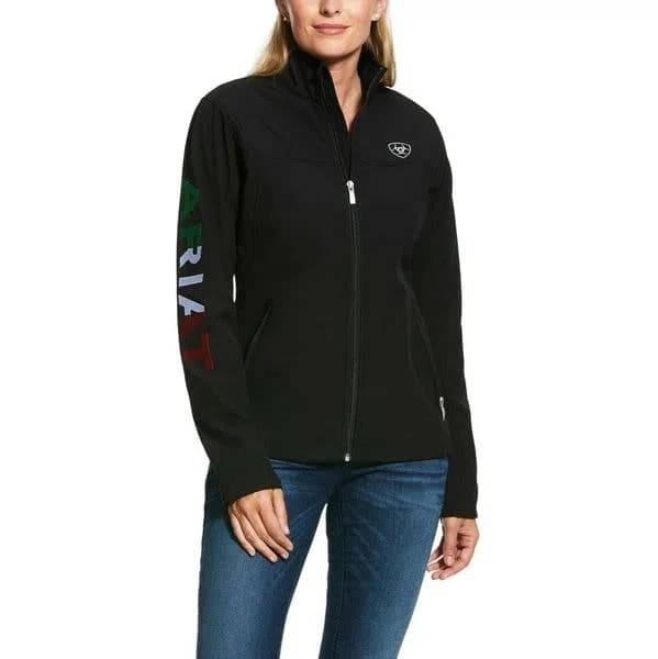 Ariat Women's Global Mexico Classic Softshell Jacket Snapped Jacket Toggled Jacket Drawstring Jacket