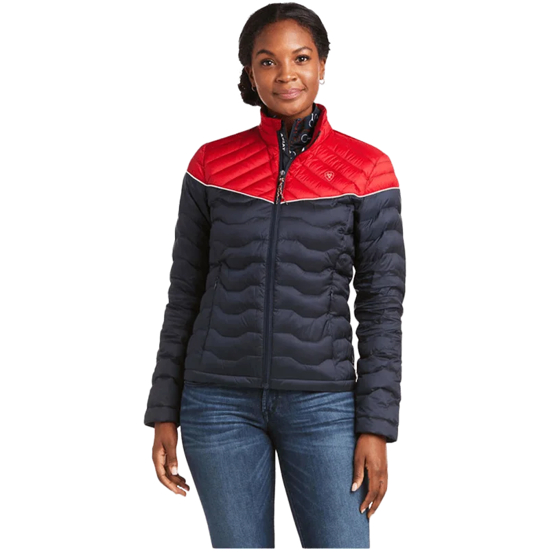 Ariat Women's Ideal 3.0 Team Color-Block Down Jacket Ribbed Jacket Pleated Jacket Ruffled Jacket