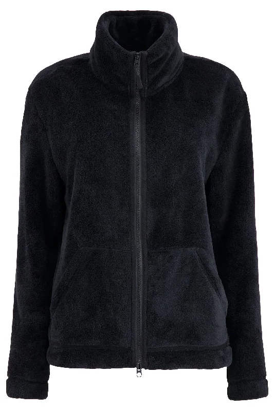 Women's Plush Zip-Front Jacket Fleece Fabric Down Fabric Feather Fabric