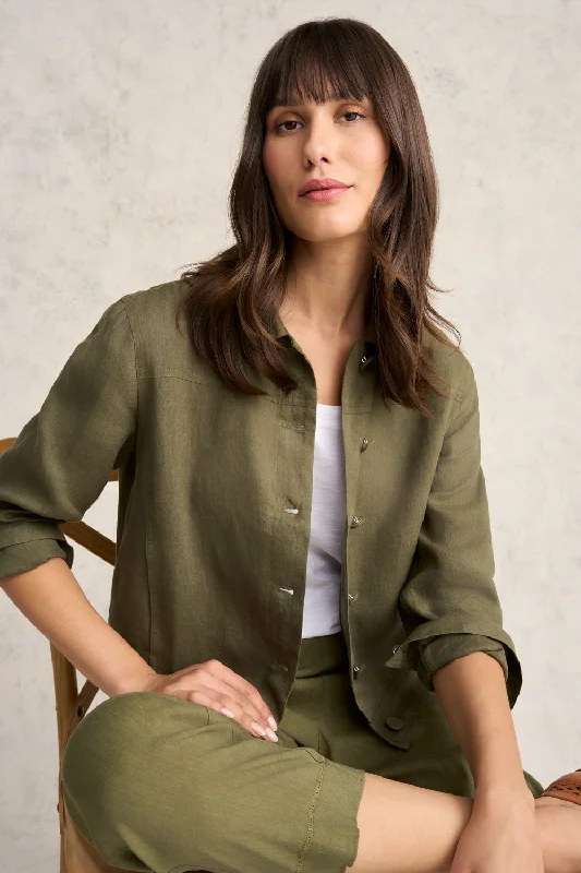 Timeless Linen Jacket - Khaki Wool Jacket Cashmere Jacket Tweed Jacket