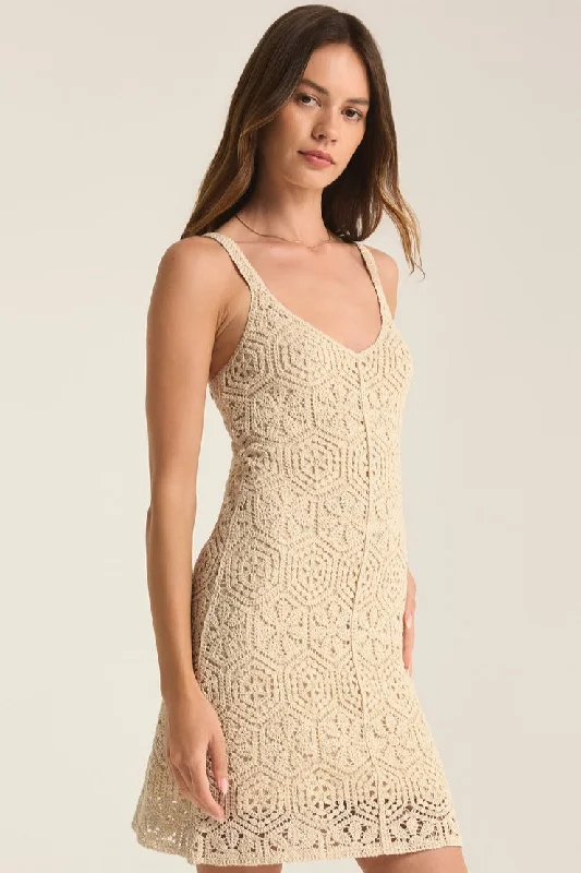 Z SUPPLY Allure Crochet Mini Dress Classic Casual Mini Dress