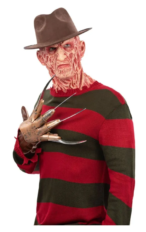 Adult Freddy Krueger Halloween Jumper Hooded Caped Shawl Collar