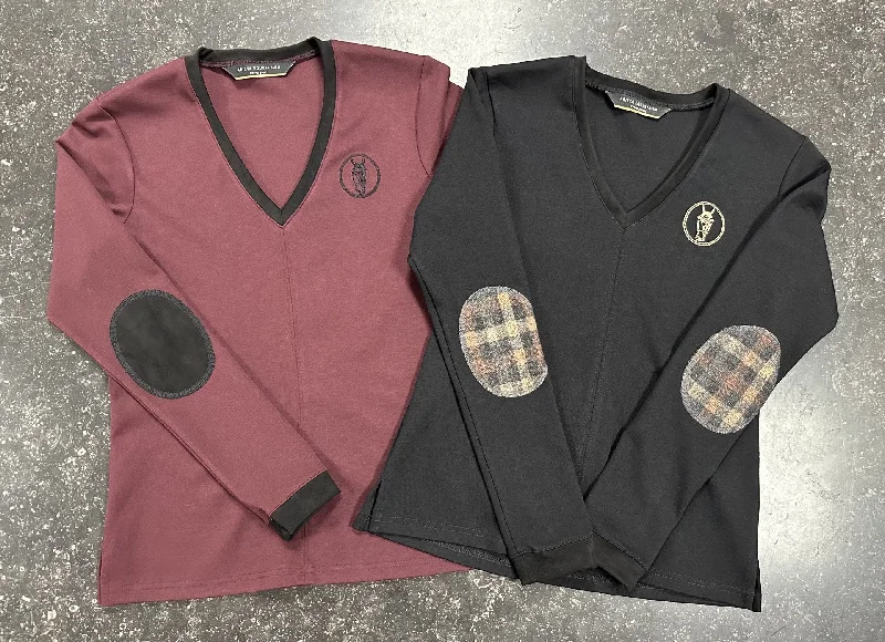 Arista V Neck Sweater Polka Dot Checkered Tartan