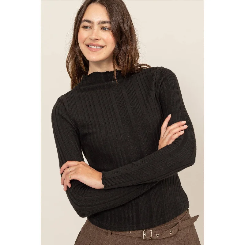 Mock Neck Ribbed Sweater Wool Sweater Cotton Sweater Cashmere Sweater