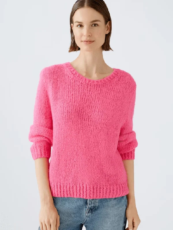 Oui Jumper With Wool And Mohair In Pink 89198 Col 3374 Fitted Loose Oversized