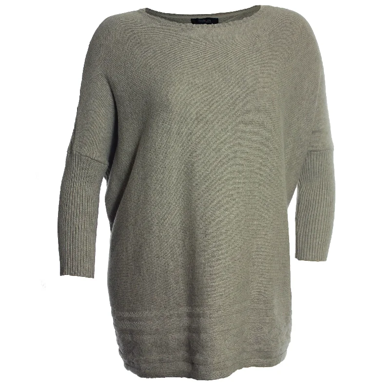 Style & Co. Beige Long Sleeve Multi Textured Pull Over Sweater Cable Knit Ribbed Knit Lace Knit