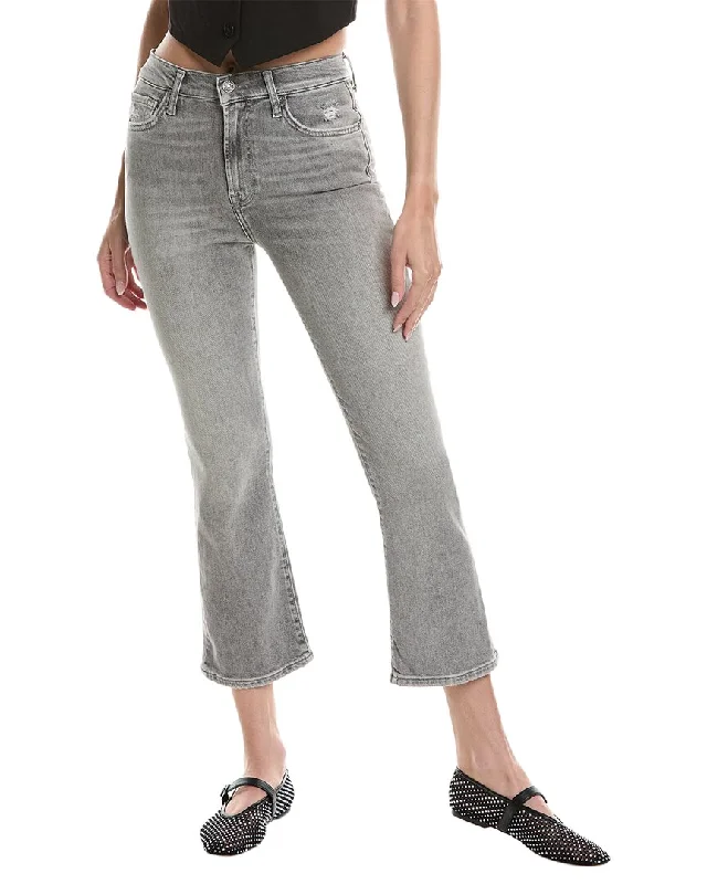 7 For All Mankind Luxe Vintage High-Waist Imprint Slim Kick Jean Chic Cropped Jeans