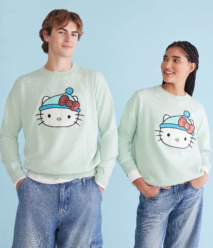 Aeropostale Hello Kitty Sequin Bow Sweater Mesh Sweater Canvas Denim