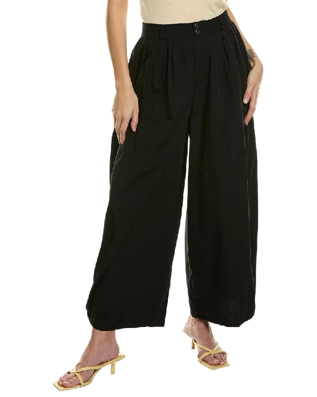 AG Jeans Hadley High-Rise Pleated Culotte Trendy Wide-Legged High-Waist Jeans