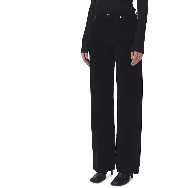 Agolde Womens Harper Corduroy Mid-Rise Straight Leg Jeans Trendy Skinny High-Waist Jeans