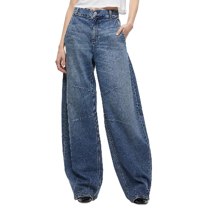 Alice and Olivia Womens Low Rise Medium Wash Wide Leg Jeans Elegant Dark-Wash Bootcut Jeans