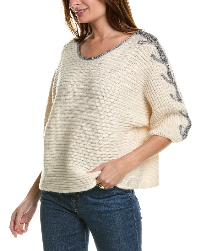 ANNA KAY Surprice Sweater Striped Floral Plaid