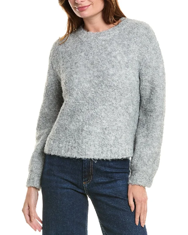 Bella Dahl Crewneck Wool-Blend Sweater Zippered Buttoned Snapped