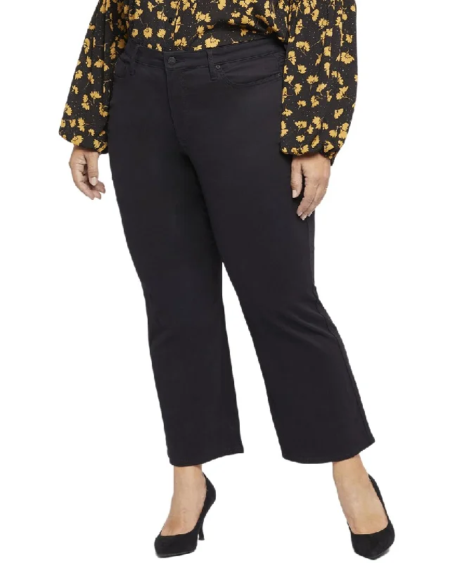 Nydj Plus Julia Black Pearl Flare Jean Cozy Relaxed Fit Denim Jeans