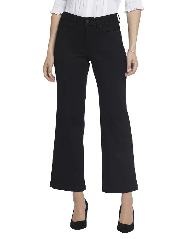 Nydj Julia Black Rinse Relaxed Jean Fashionable Frayed Hem Denim