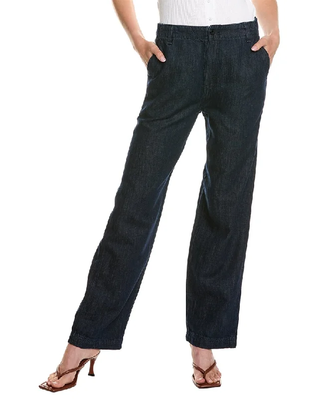Askk Ny Indigo Linen-Blend Chino Jean Comfortable Jogger Style Jeans