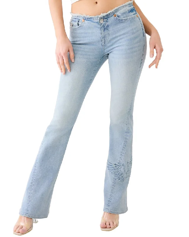 True Religion Lucerne Wing Joey Low Rise Flare Jean Comfortable Zip-Fly Denim Jeans