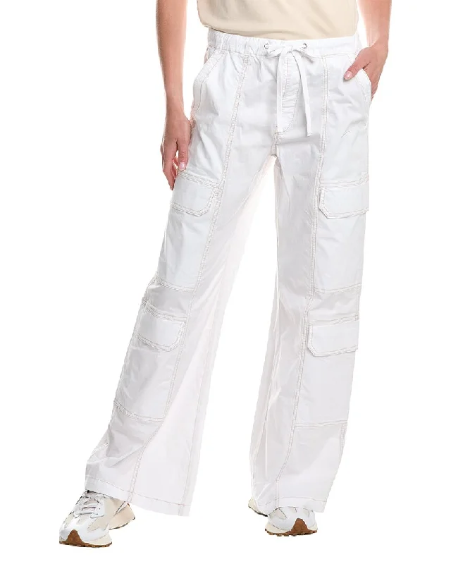Hudson Jeans Drawstring Parachute Wide Leg Cargo Pant Cozy Stretch High-Waist Jeans