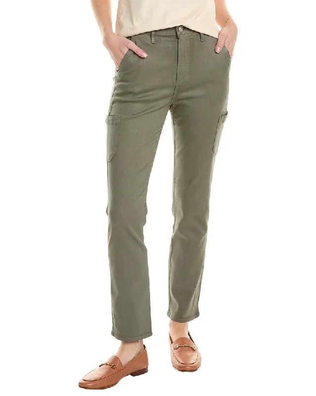 Paige Jolie Ivy Green Cargo Jean Fashionable Raw Hemmed Jeans