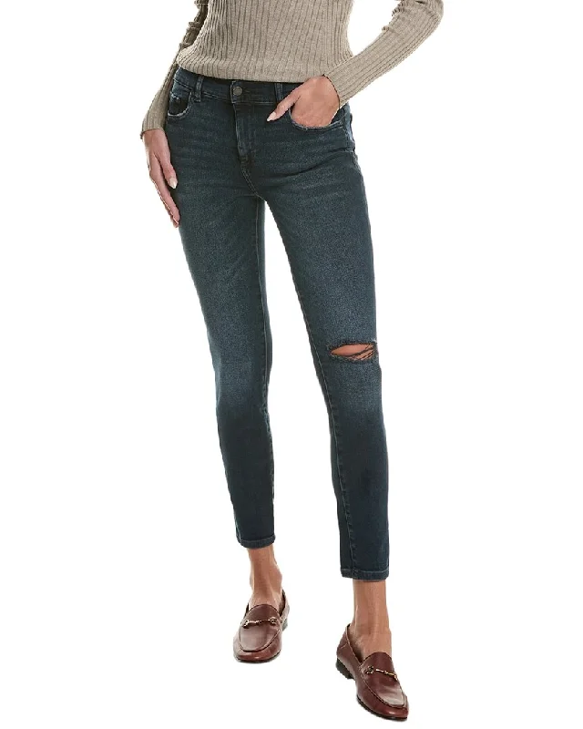 Dl1961 Florence Skinny Dark Creek Busted Mid-Rise Instasculpt Ankle Cut Jean Trendy Plus Size Jeans
