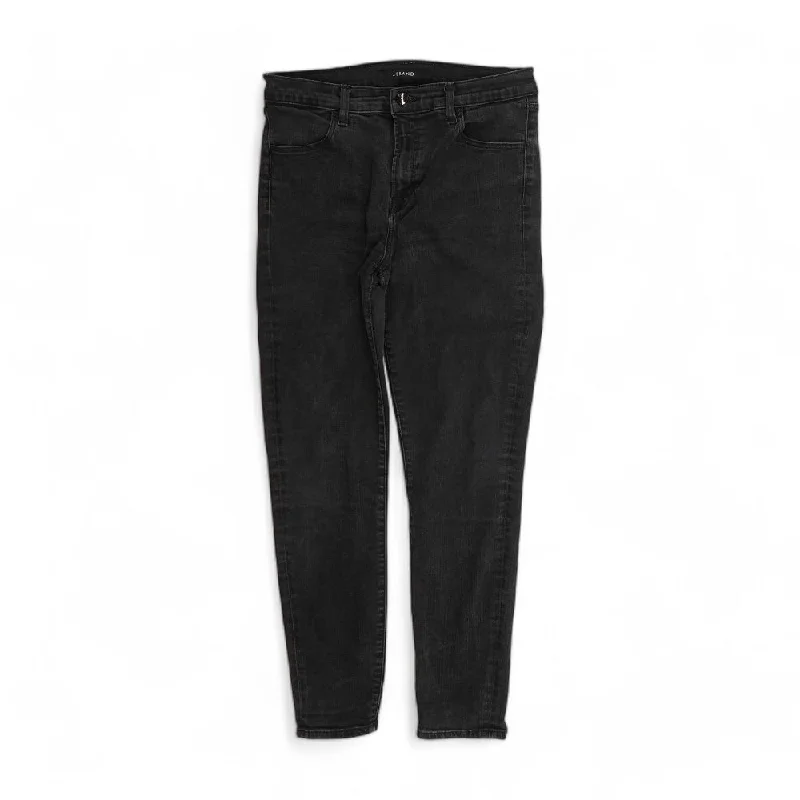 Black Solid High Rise Jeans Comfortable Mid-Rise Jeans