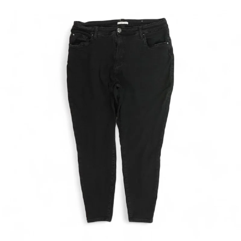 Black Solid High Rise Jeans Fashionable Relaxed Fit Denim