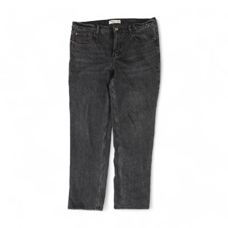 Black Solid High Rise Regular Jeans Cozy Wide-Legged Jeans