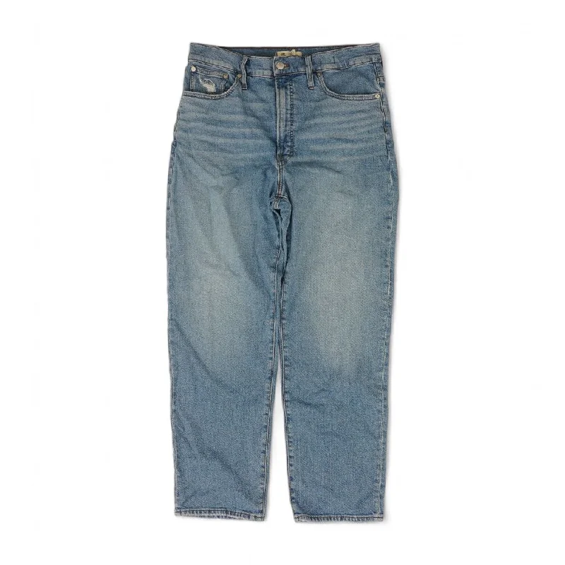 Blue Solid Jeans Casual Straight-Leg Jeans