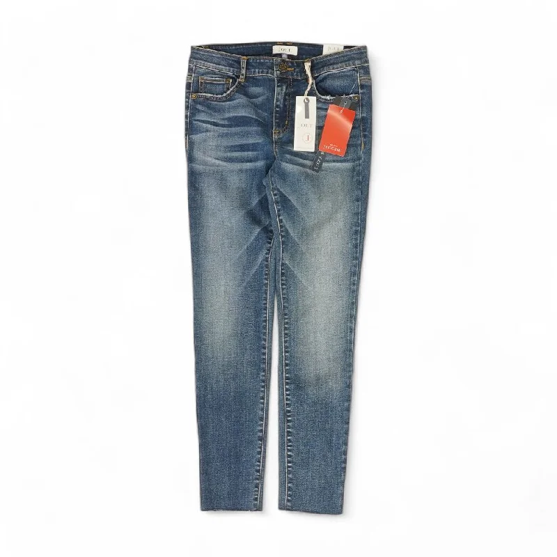 Blue Solid Mid Rise Skinny Leg Jeans Classic Slim Fit Jeans