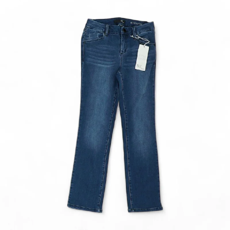 Blue Solid Slim Leg Jeans Trendy Paperbag Waist Jeans