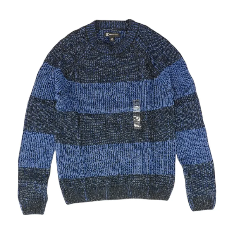 Blue Striped Sweater Fitted Slim Tailored