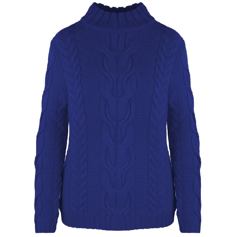 Blue Wool Sweater Open Front Closed Front Wrap Front