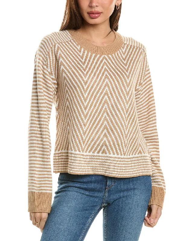 Bobeau Chevron Sweater Boxy Sweater Fitted Sweater A-Line