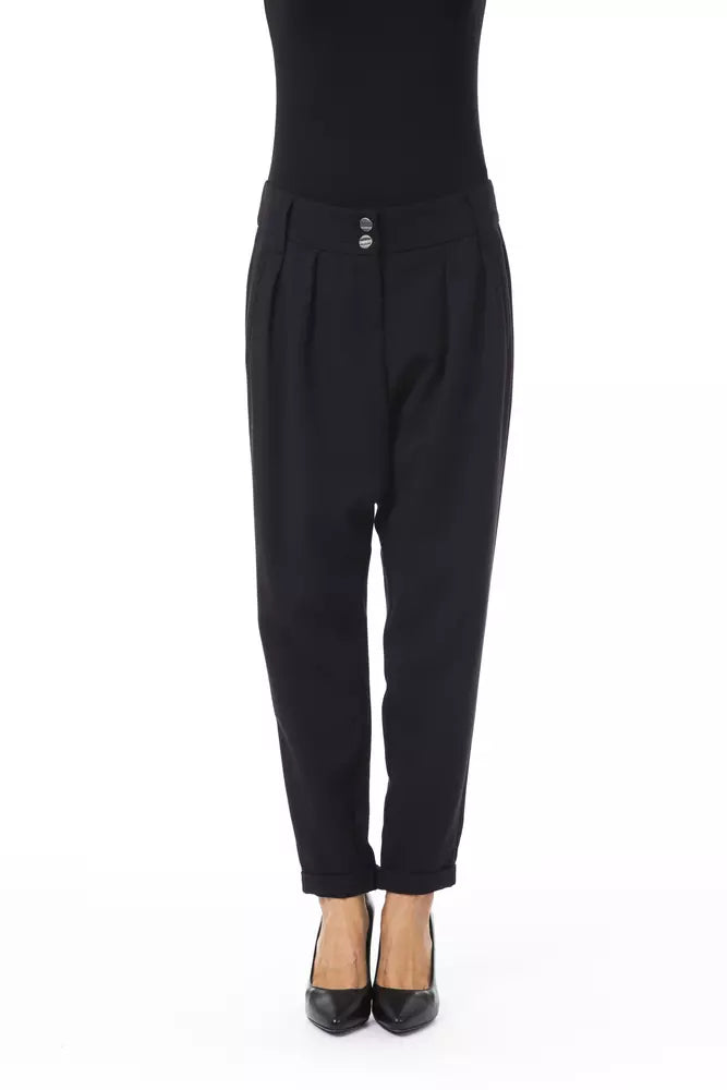 BYBLOS  Polyester Jeans & Women's Pant Chic Rip-Detail High-Waist Jeans