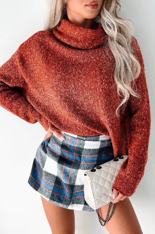 Call It What You Want Cowl Neck Sweater (Rust) Toggled Drawstring Belted