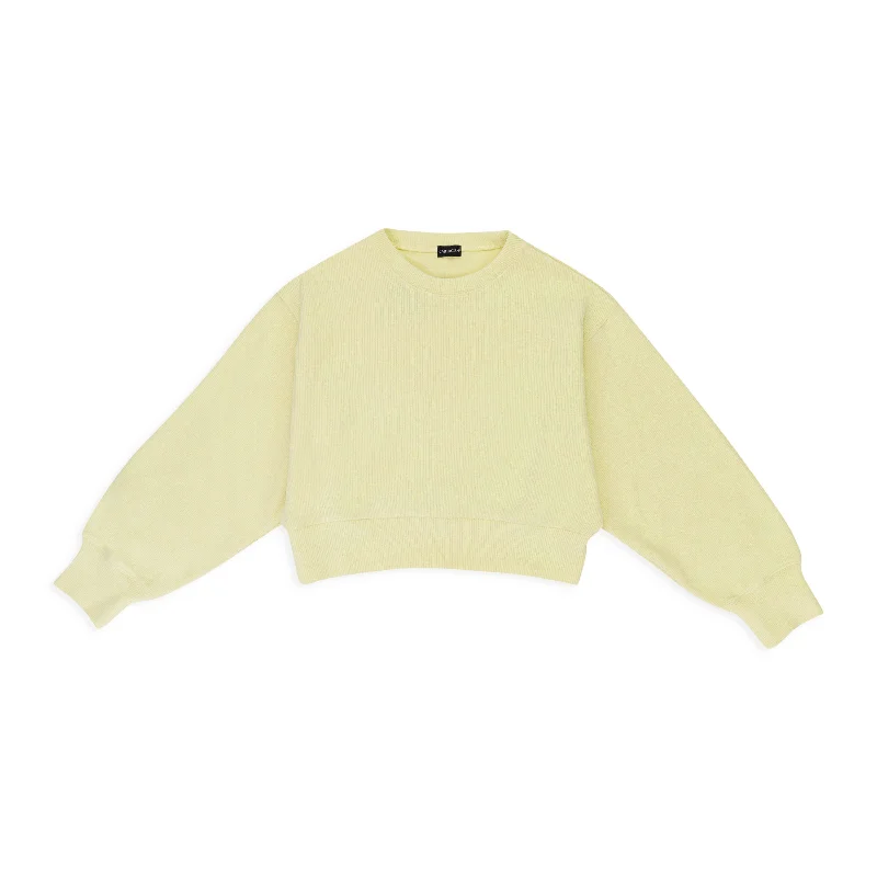 CALLIPYGIAN RIB PULLOVER BRIGHT YELLOW-GREEN SWEATER Neon Metallic Matte