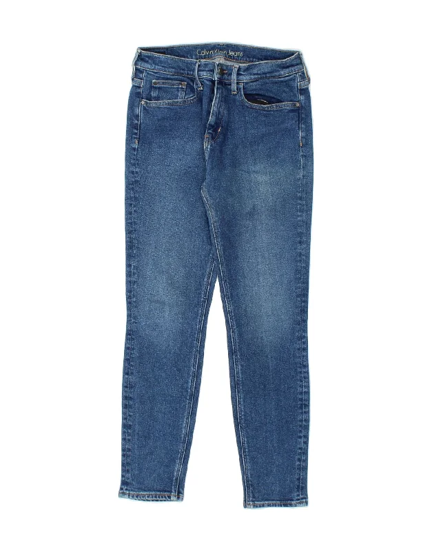 CALVIN KLEIN Womens Skinny Jeans W29 L30  Blue Cotton Stylish Tapered Fit Jeans